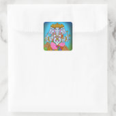Ganesha-Aufkleber-Sammlung Quadratischer Aufkleber (Tasche)
