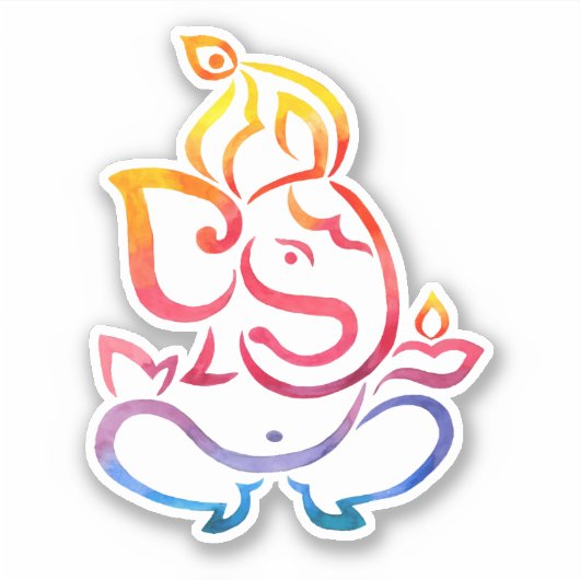 Ganesha Chaturthi bunt Diwali Aufkleber (Vorderseite)