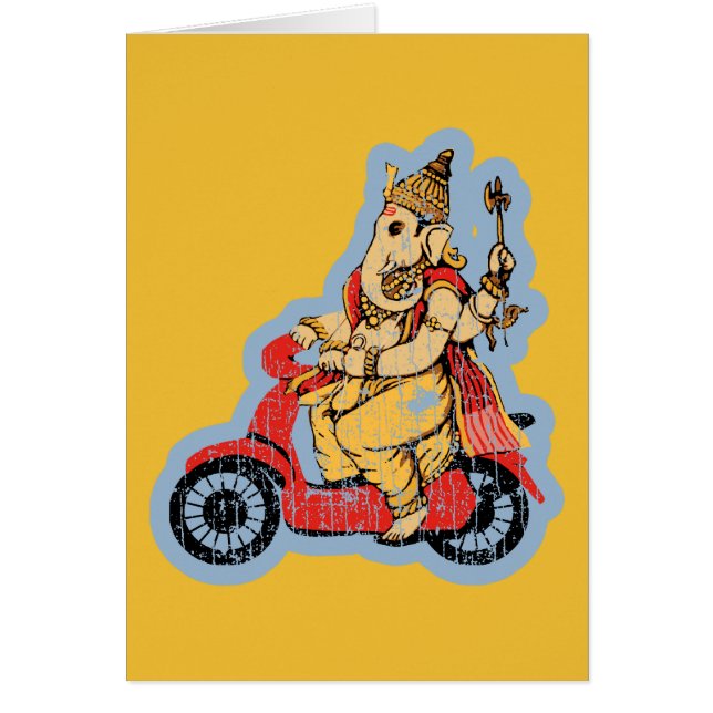 Ganesha, das einen Roller reitet (Vorne)