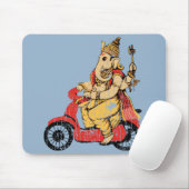 Ganesha, das einen Roller reitet Mousepad (Mit Mouse)