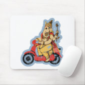 Ganesha, das einen Roller reitet Mousepad (Mit Mouse)