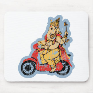 Ganesha, das einen Roller reitet Mousepad