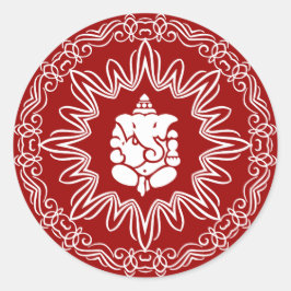 Ganesha Decorative Design Runder Aufkleber