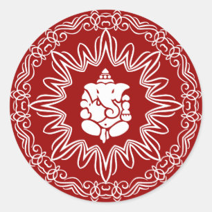 Ganesha Decorative Design Runder Aufkleber