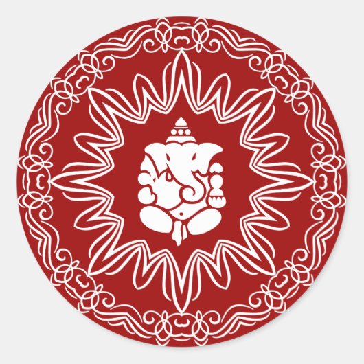 Ganesha Decorative Design Runder Aufkleber (Vorderseite)