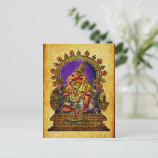 Ganesha Deva antique Postkarte (Stehend Vorderseite)
