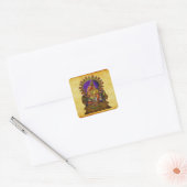 Ganesha Deva antique Quadratischer Aufkleber (Umschlag)