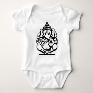 Ganesha Elefant-Nr. 4 (Schwarzes) Baby Strampler