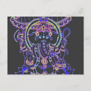 Ganesha Elephant Goddess Postkarte