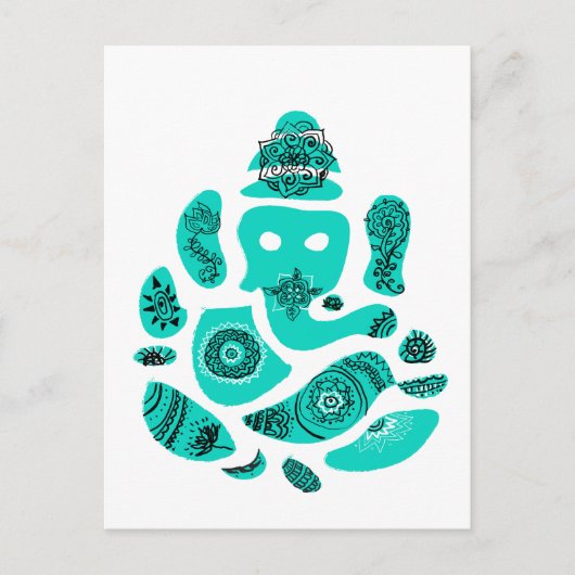 Ganesha Elephant India Postcard Postkarte (Vorderseite)