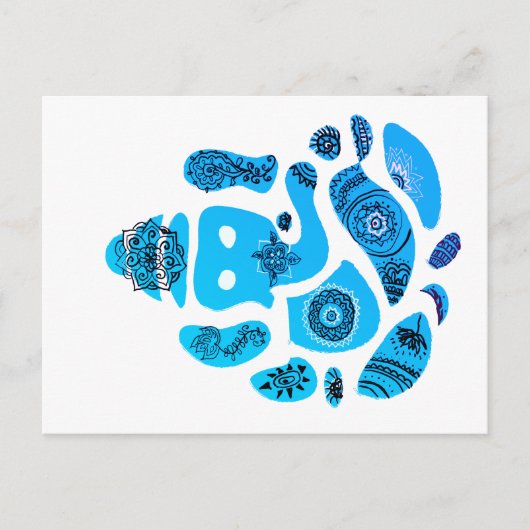 Ganesha Elepnat God Mandala Postcard Postkarte (Vorderseite)