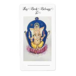 Ganesha-Exlibris-Etikett Elefant Maureen Girard