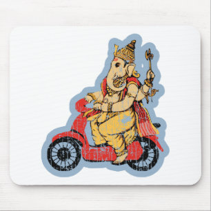 Ganesha fährt auf einem Roller Mousepad