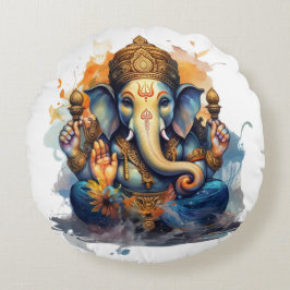 Ganesha, Ganesch, Ganapati-Abbau von Hindernissen Rundes Kissen