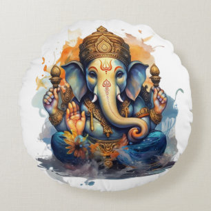 Ganesha, Ganesch, Ganapati-Abbau von Hindernissen Rundes Kissen