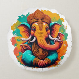 Ganesha, Ganesch, Ganapati-Abbau von Hindernissen Rundes Kissen