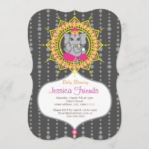 Ganesha Girl Dusche 5" x 7" Einladungskarte Einladung
