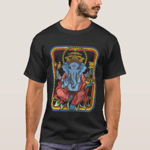 Ganesha God Retro Yoga Spirituelle Meditation VI T-Shirt