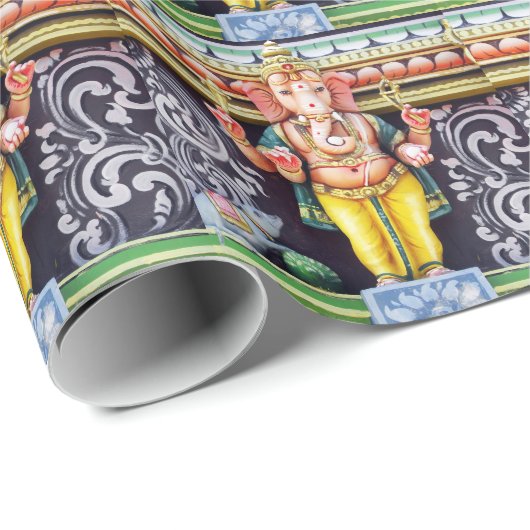 Ganesha God Statue Wrapping Paper Geschenkpapier (Rolleneckpunkt)