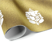 Ganesha Golden Glitzer Design Geschenkpapier (Rolleneckpunkt)