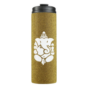 Ganesha Golden Glitzer Design Thermosbecher