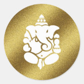 Ganesha Golden Glitzer Runder Aufkleber (Vorderseite)