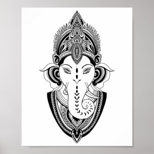Ganesha Gott Gottheit Indisch Indien Yoga Meditati Poster
