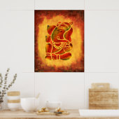 Ganesha - Grunge-Malerei Poster (Küche)