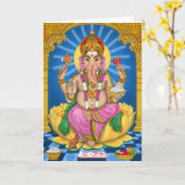 Ganesha Grußkarte Karte (Gelbe Blume)
