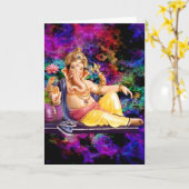 Ganesha Grußkarten, Aufkleber, Postkarten (Gelbe Blume)