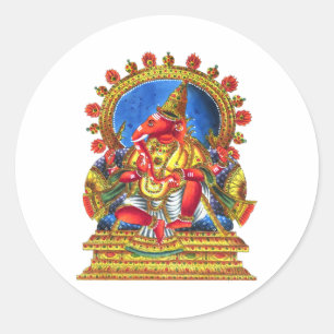 Ganesha hindische Gottheit Runder Aufkleber
