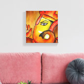 Ganesha in Acryl, warm Leinwanddruck (Insitu (Wohnzimmer))