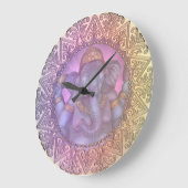Ganesha in Shades of Pastel Große Wanduhr (Winkel)