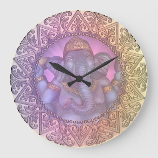 Ganesha in Shades of Pastel Große Wanduhr (Vorderseite)