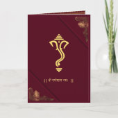 Ganesha Indian Royal golden weded invit Card Karte (Vorderseite)