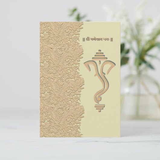 Ganesha indian-Trauung Einladung (Stehend Vorderseite)
