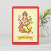 Ganesha Indian Wedding Einladung (Stehend Vorderseite)