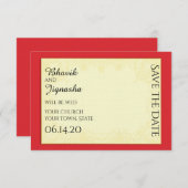 Ganesha Indian Wedding Save the Date (Vorne/Hinten)