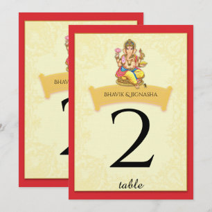 Ganesha Indian Wedding Tischnummer