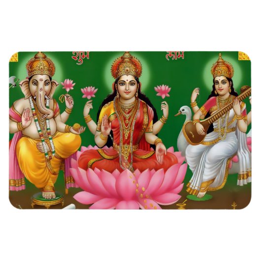 Ganesha, Lakshmi und Saraswati Magnet (Horizontal)