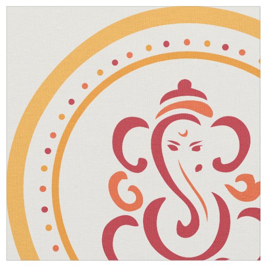 Ganesha Mandala-nahtloses Muster-Gewebe Stoff (Nahaufnahme)