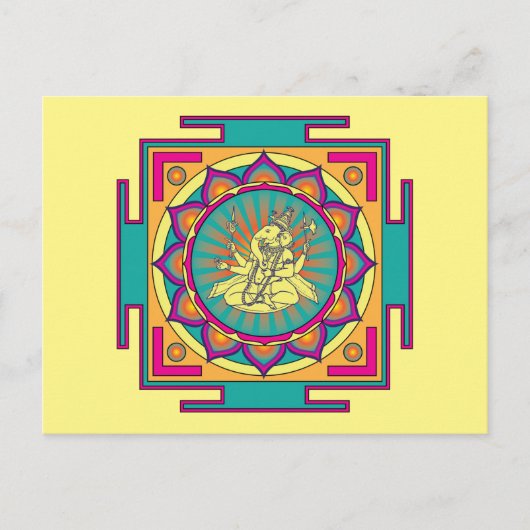 Ganesha Mandala Postkarte (Vorderseite)