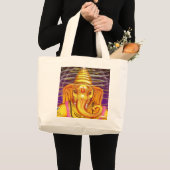 Ganesha mit Sturzhelm-Leinwandtasche Jumbo Stoffbeutel (Vorderseite (Produkt))