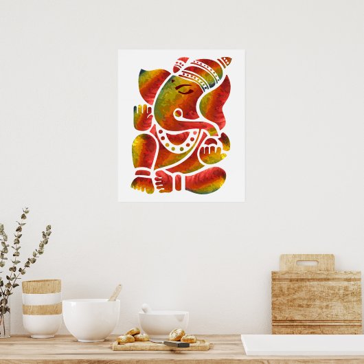 Ganesha Multicolor-Malerei Poster (Küche)
