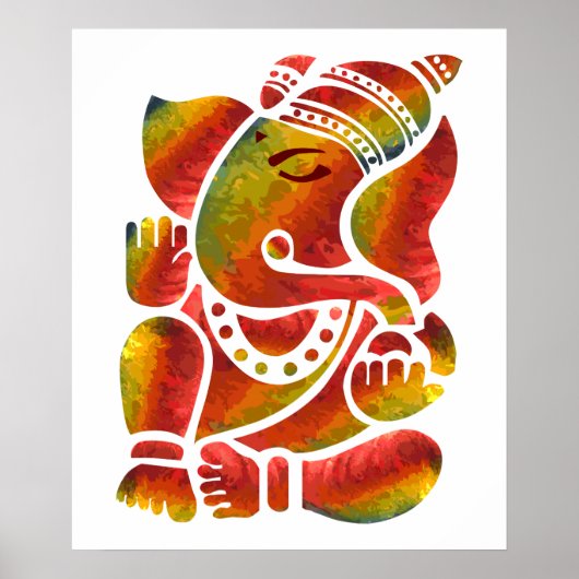 Ganesha Multicolor-Malerei Poster (Vorne)