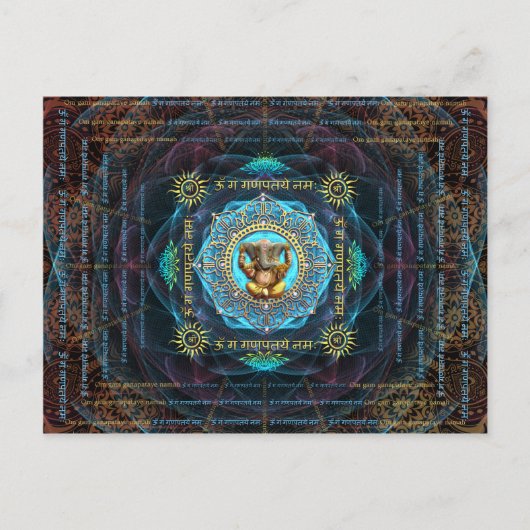 Ganesha - Om Gam Ganapataye Namah Postkarte (Vorderseite)
