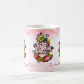 Ganesha pink Ganapathi personalisiertes Geschenk Kaffeetasse (Mittel)