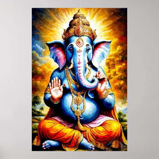 Ganesha Poster - Hindu Gott des Glücks Wand Kunst (Vorne)