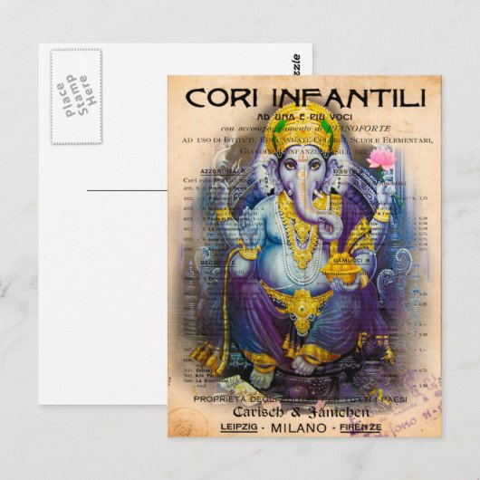 Ganesha Postkarte (Vorne/Hinten)