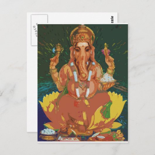 Ganesha Postkarte (Vorne/Hinten)